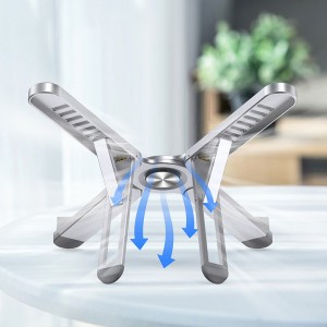 X6 Foldable Adjustable Aluminum Silver Laptop Stand