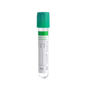 Plastic and Glass Green Top Heparin Vacuum Blood Collection Tube