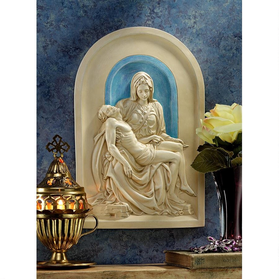 Mother Mary Holding Christ Wall Relief Sculpture, Christian Religious Decor Featured Image