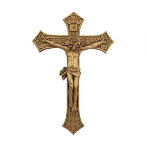 Jesus Christ Sacrificed On Cross Sculpture, Christian Icon Cross Statue Religious Home Decor
