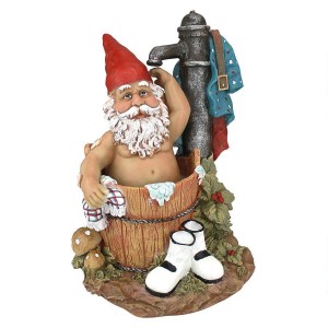 Colorful Funny Bathing Gnome Statue,  Bathing Gnome Figurine Decor