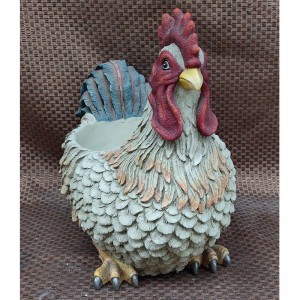 Lucky Rooster Figurine Pot Statue –  Rooster Statue Decor