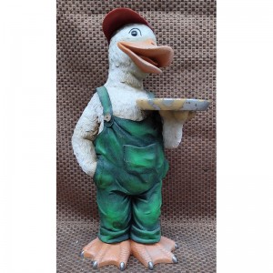 Artistic Dapper Duck Wearing Cap Resin Figurine | Fairy Home Or Garden Decor