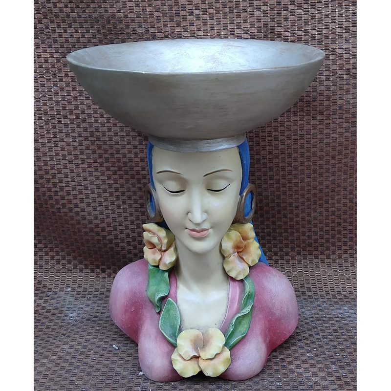 Gorgeous Lady Carrying A Basket On Her Head Figurine, Women Statue Decor Featured Image