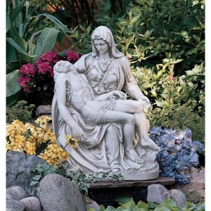Mother Mary Holding Christ Sculpture, Christian Religious Decor