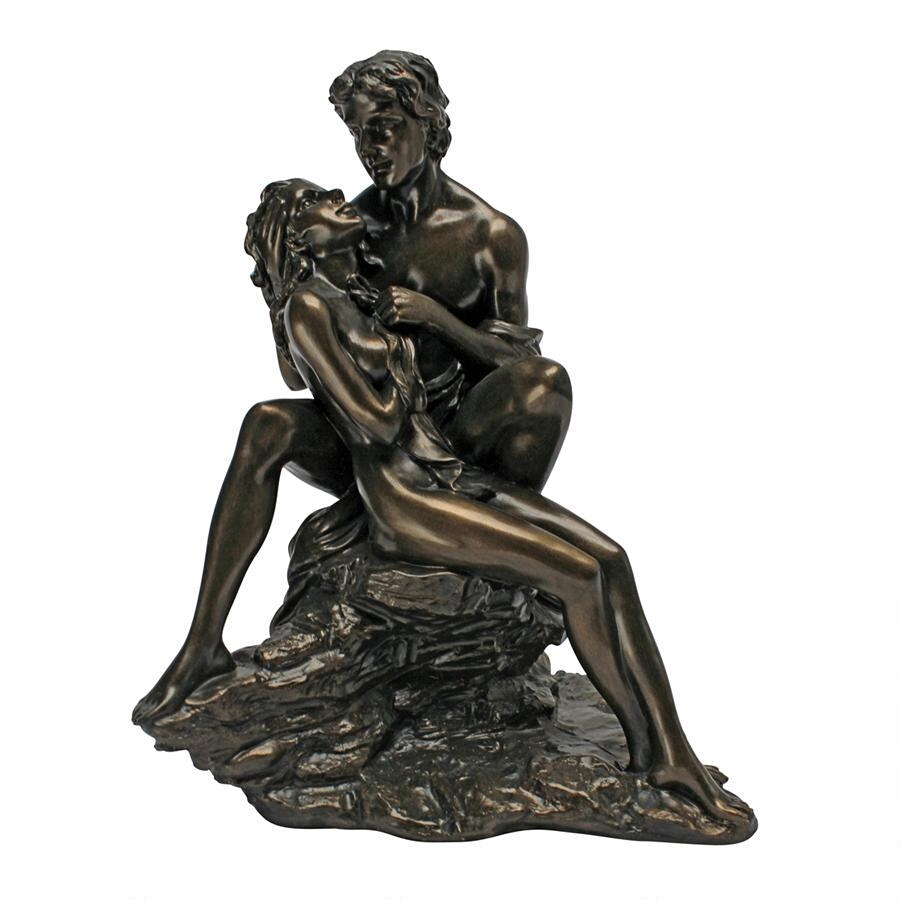 Romantic Nude Lovers Eye Gazing Figurine, Romantic Statue Decor Featured Image