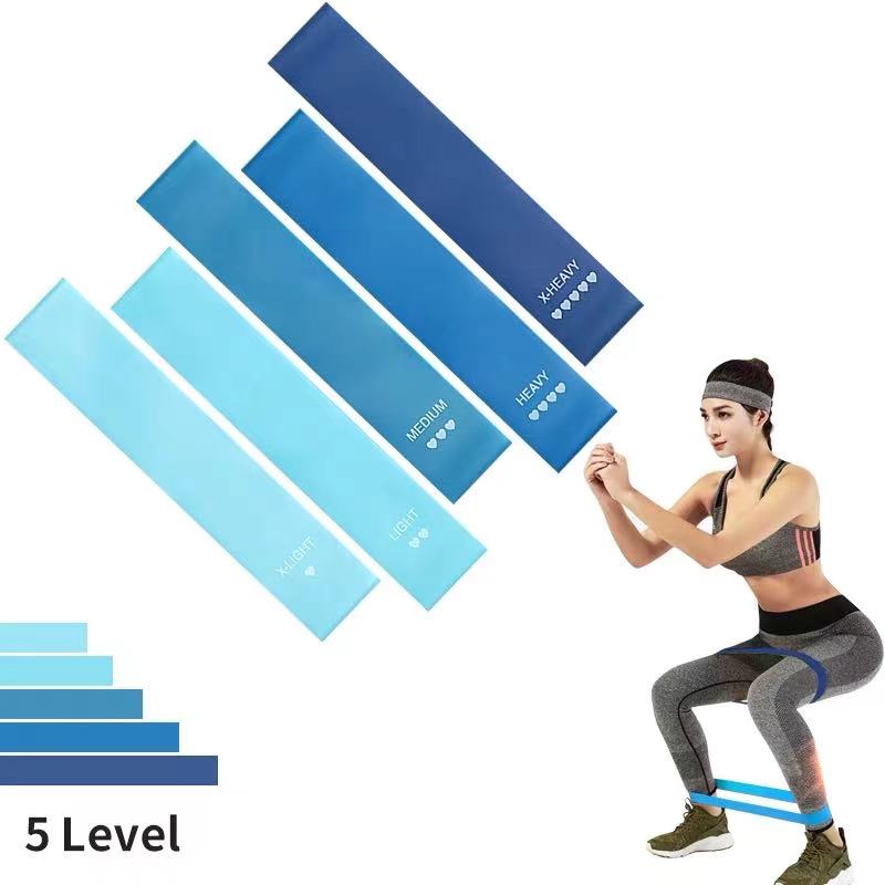 Gym fitness Custom printed logo Yoga Stretch Band Latex exercise mini loop band resistance band sets