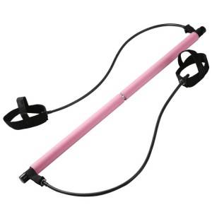 Bottom price China High Quality Portable Body Building Yoga Exercise Bar Pilates Stick with Resistance Band