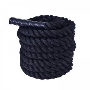 100% Original Factory Wholesale Braided Climbing Colorful Power Training Exercise Jump Workout Core Physical Poly Dacron Fitness 40FT Black Gym Power Training Ropes with Cover