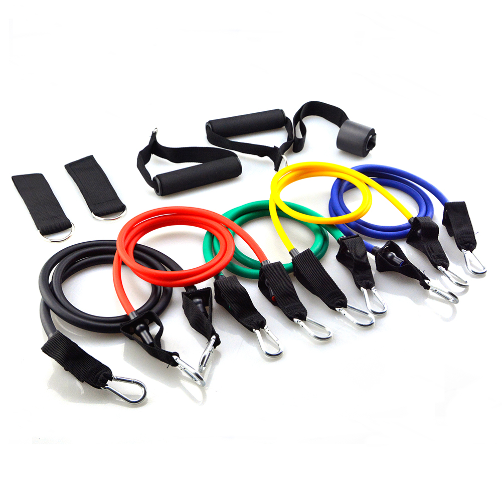 Gym high elasticity logo custom work out exercise fitness 11pcs resistance bands tube