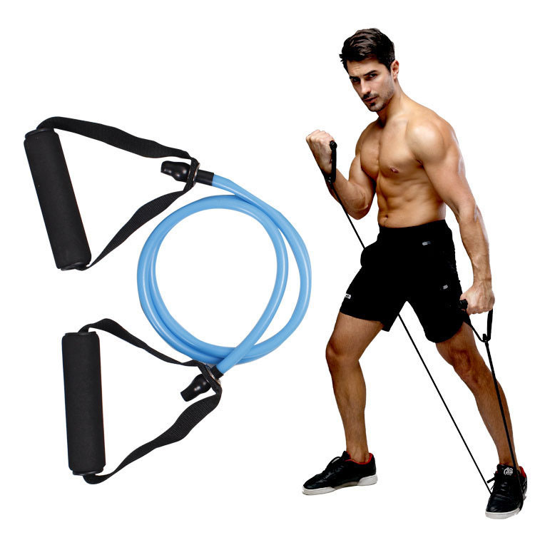 How do you use resistance tube band with handles?