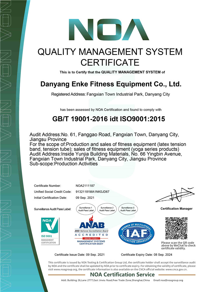 丹阳恩科健身器材有限公司-证书附件ISO英文1-2