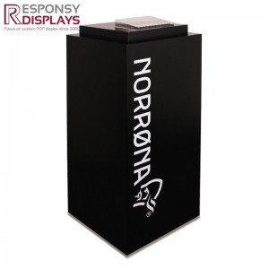 Personlized Products Design Shop Rack - Custom-Made Floor Standing Black MDF Clothing Display Stand – Responsy