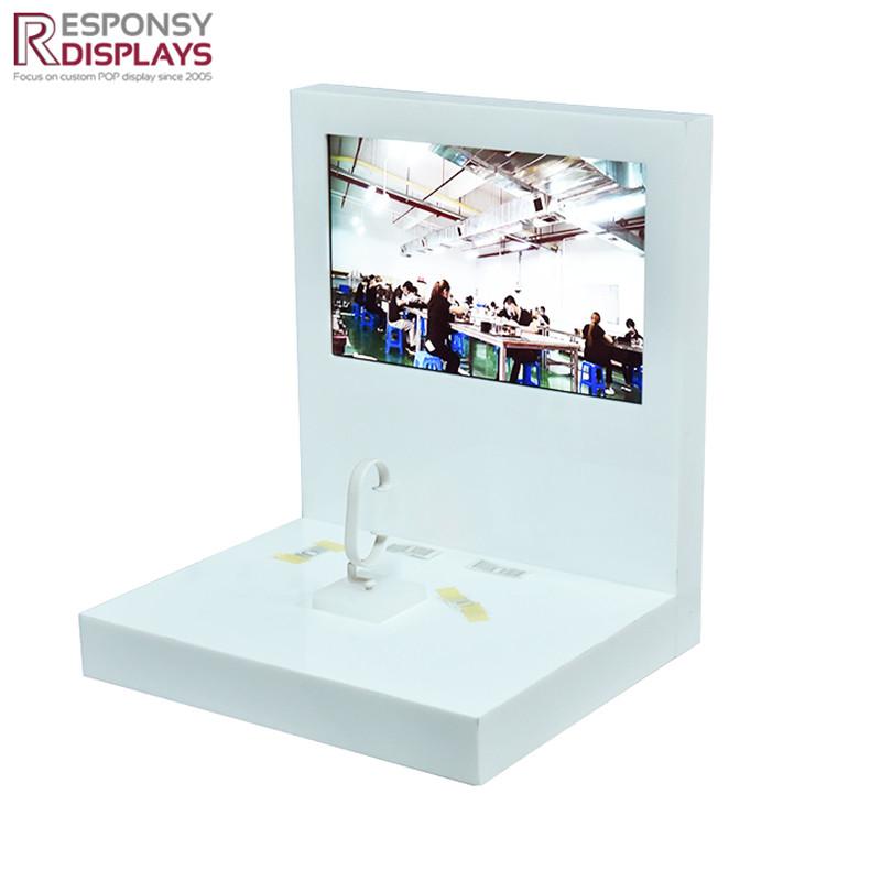 White Acrylic Countertop Intelligent Interactive Display In The Mall