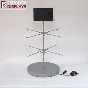 Customized Metal Mobile Phone Countertop LCD Display Stand For Accessories