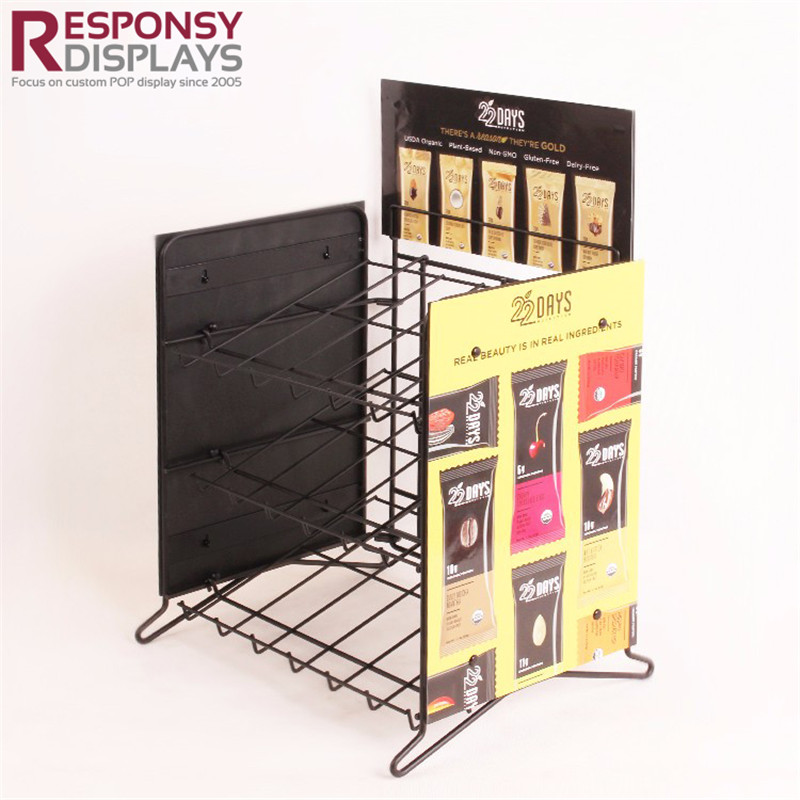 2022 Latest Design Wooden Watch Display Stand - Metal Wire Rack Candies Chocolate Bar Snacks POS Counter Display Stand – Responsy