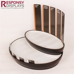 Factory Promotional Make Up Acrylic Display Rack - 2 Layers Wood And Acrylic Lotions Creams Display Tray Rack – Responsy