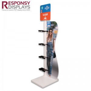 Free sample for Nail Polish Holder - Customized Floor Metal Shoes Store Display Racks With PVC Graphic Panel – Responsy