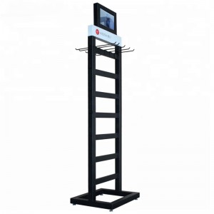 Shopping Mall Metal Floor Hanging Belt And Tiles Display Racks With Hook