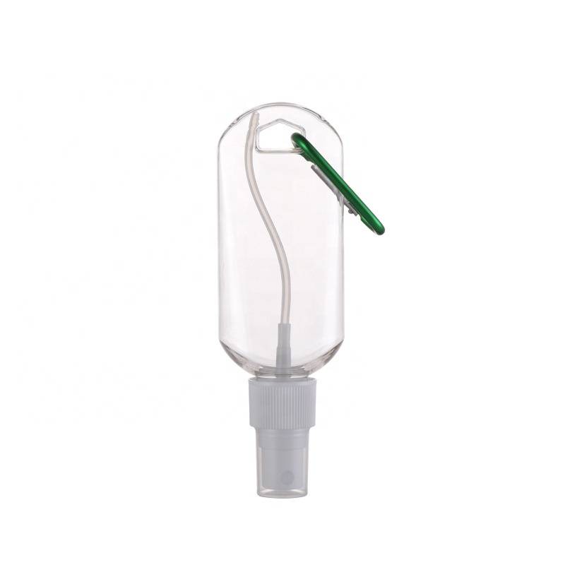 Empty Hand Sanitizer Plastic Squeeze Bottle With Carabiner