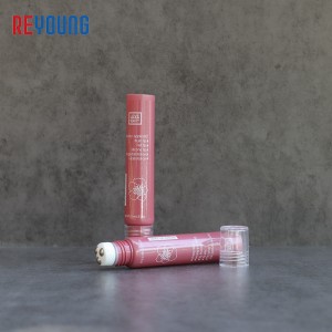 Custom 5oz Biodegradable Round Shape Cosmetic Plastic Tube With 3 Roll Massage Ball And Screw Cap For Eye Cream