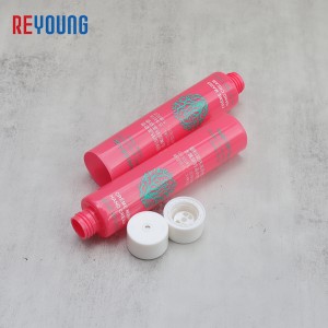 Luxury Pink Empty Facial Wash Squeeze Plastic Tubes With Personal Logo For Cosmetic Packaging