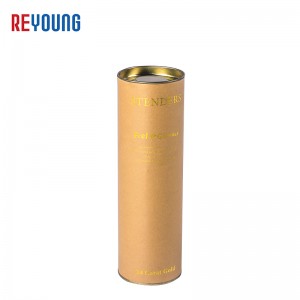 Round Paper Tube – Wholesale Custom Eco Friendly Tea Packaging Cylinder Round Paper Tube With Metal Lids – Reyoung