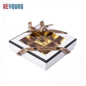Custom Chocolate Boxes Valentines Gift Dessert Packaging Box With Window Lid