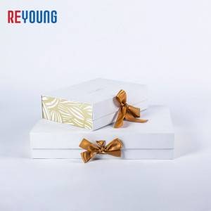 Magnet Hard Paper Gift Packaging Box With Ribbon