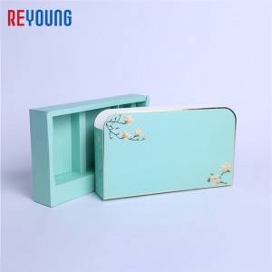 factory sale light blue rigid drawer  box with tray