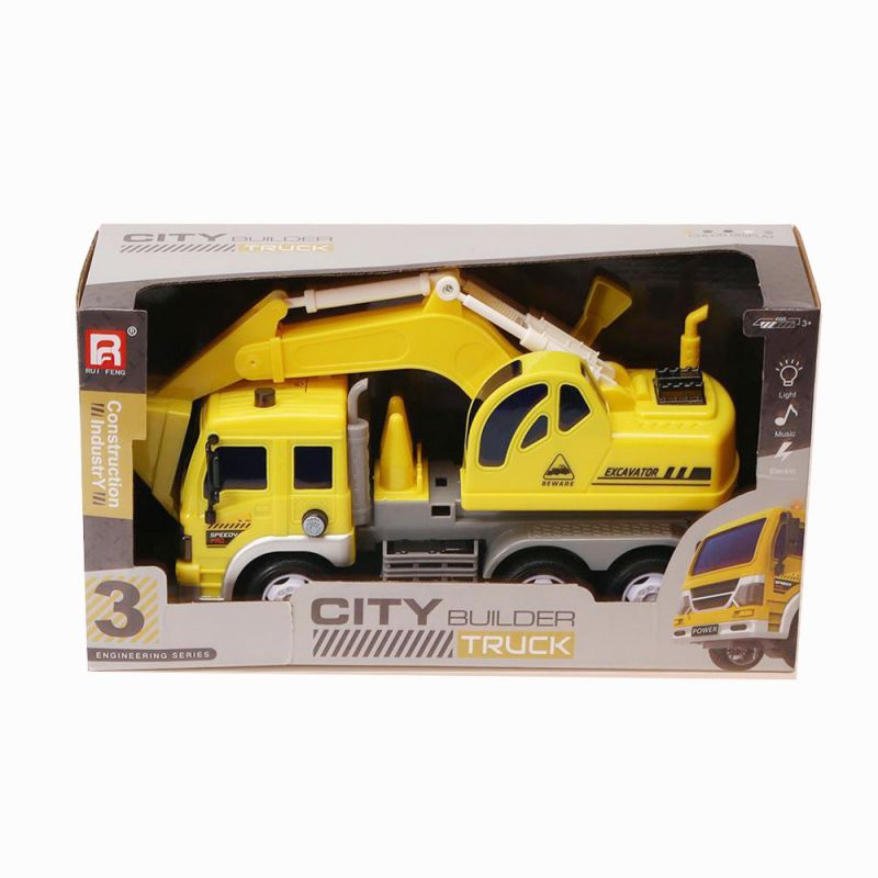 Sliding excavator toy, Concrete Mixer toy, Friction Dump Truck Toy let kids play engineers Featured Image