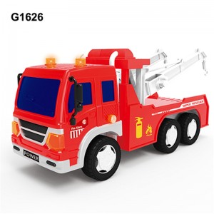 Friction Powered Toy Fire Engine Rescue Truck with Lights & Sound Push & Go Friction Truck Toy for Boys & Girls-G1625