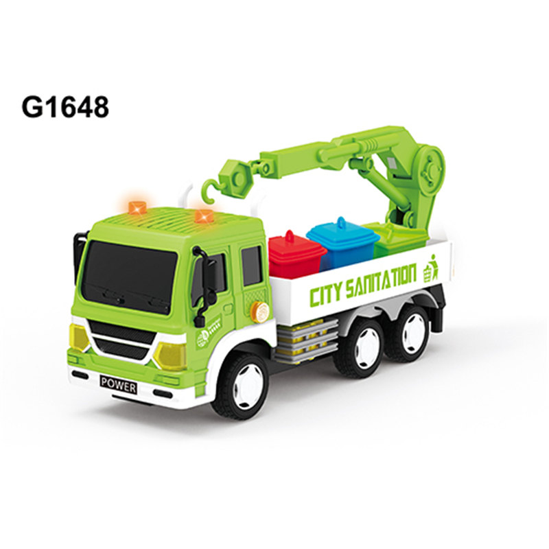 Original Factory Remote Control Construction Truck - Ruifeng Toys Garbage Truck Friction-Powered truck toys with light and sound – G1648 – Ruifeng