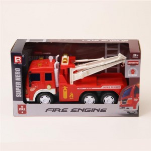 Friction Powered Toy Fire Engine Rescue Truck mei ljochten en lûd Push & Go Friction Truck Toy foar jonges en famkes