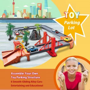 Assemble-Your-Own Toy Parking Structure and 6 Smooth-Gliding Alloy Cars: Entertaining and Educational