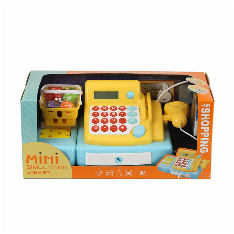 Simulation Supermarket Multi-function Cash Register toys with sound, light and conveyor belt