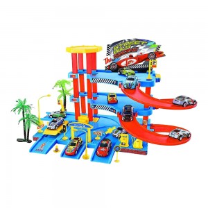 DIY Assembly Parking Lot + 6 Sliding Alloy Cars: A Complete Playset for Car Enthusiasts