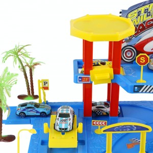DIY montāžas autostāvvieta + 6 bīdāmas vieglmetāla automašīnas: pilnīgs rotaļu komplekts automašīnu entuziastiem