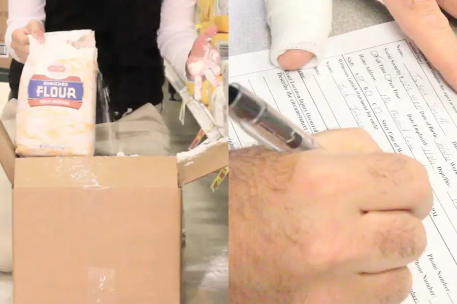 What are the risks of opening a carton with a knife?