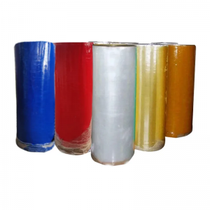 កាសែត adhesive acrylic ដែលមានតម្លាភាពពី 35mic ទៅ 65mic ពណ៌ត្នោត កញ្ចប់ក្រដាស bopp tape mother jumbo roll