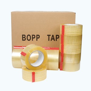 spesifikasi harga rendah jelas tugas berat bopp logo kotak pengepakan pita pengiriman