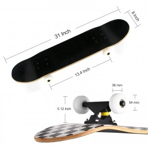 Custom 7-Story Canadian Maple Skateboard Deck Four-Wheel Skating Board for Adults Made from PU and Aluminum