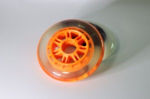 Wear-resistant and high-elasticity! 100mm transparent orange inline roller shoes special wheels, make your skating smoother!