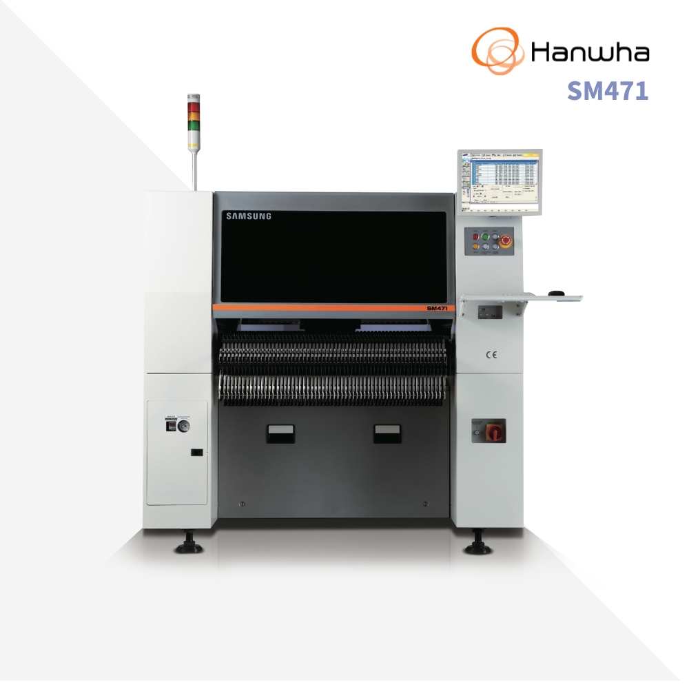 SAMSUNG/ HANWHA SM471 CHIP SHOOTER, CHIP MOUNTER, PICK AND PLACE MACHINE, USED SMT EQUIPMENT