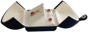 Velvet Premium Grade Jewelry Box for Earrings Necklace Double Layer