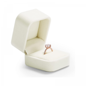 Velvet Ring box Wedding White Rings Gift Case