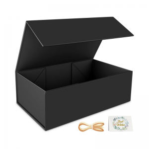 Black Gift Box,with Lids Magnetic Closure Rectangle Collapsible