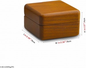 Jewelry Box Wood Double Ring Box Wedding Proposal Ring Holder Case