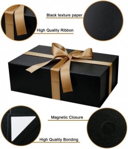 Large Gift Box with Lid, Magnetic Gift Box with Ribbon