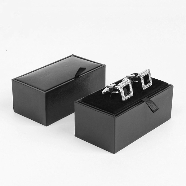 Mens jewelry box black cufflink display box for a gift